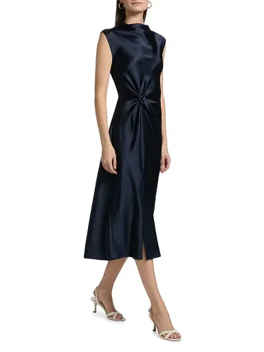 TANYA TAYLOR Women's Robinella Satin A-Line Midi-Dress | Thumbnail 4 TANYA TAYLOR Women's Robinella Satin A-Line Midi-Dress | Thumbnail 4