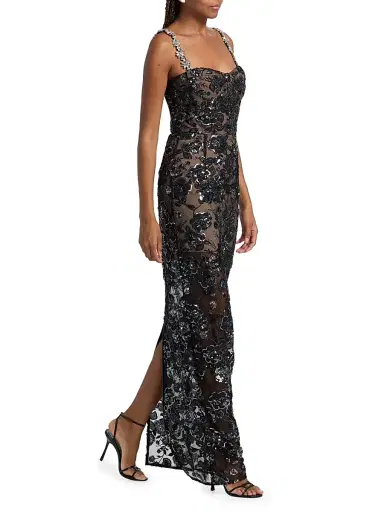 Bronx and Banco Women's Dahlia Embellished Floral-Sequined Maxi Dress | Thumbnail 2 Bronx and Banco Women's Dahlia Embellished Floral-Sequined Maxi Dress | Thumbnail 2