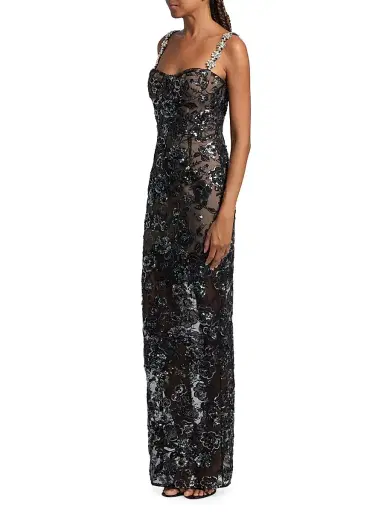 Bronx and Banco Women's Dahlia Embellished Floral-Sequined Maxi Dress | Thumbnail 4 Bronx and Banco Women's Dahlia Embellished Floral-Sequined Maxi Dress | Thumbnail 4