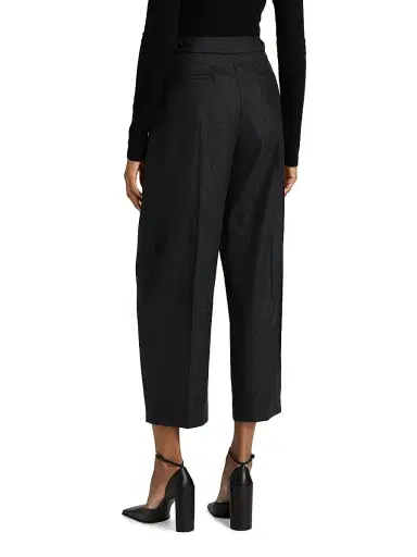 Alaïa Women's Pleated Wool Crop Tailored Pants - Anthracite | Thumbnail 5 Alaïa Women's Pleated Wool Crop Tailored Pants - Anthracite | Thumbnail 5
