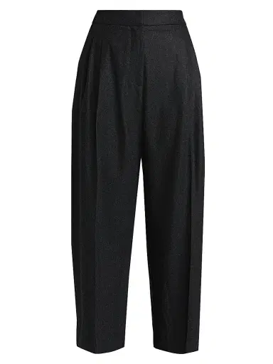 Alaïa Women's Pleated Wool Crop Tailored Pants - Anthracite | Thumbnail 1 Alaïa Women's Pleated Wool Crop Tailored Pants - Anthracite | Thumbnail 1