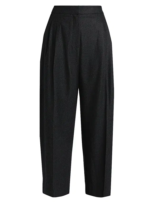 ALAIA Women's Pleated Wool Crop Tailored Pants - Anthracite