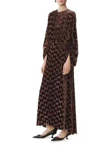 Lanvin Women's Devore Velvet Dress - Mocha | Thumbnail 3 Lanvin Women's Devore Velvet Dress - Mocha | Thumbnail 3