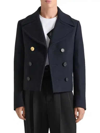 Givenchy Men's Cropped Peacoat in Wool - Dark Navy - Size 46 | Thumbnail 2