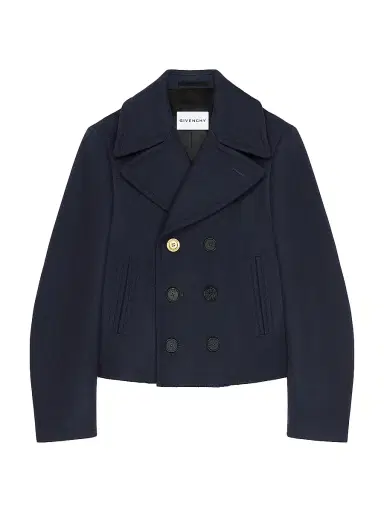 Givenchy Men's Cropped Peacoat in Wool - Dark Navy - Size 46 | Thumbnail 1
