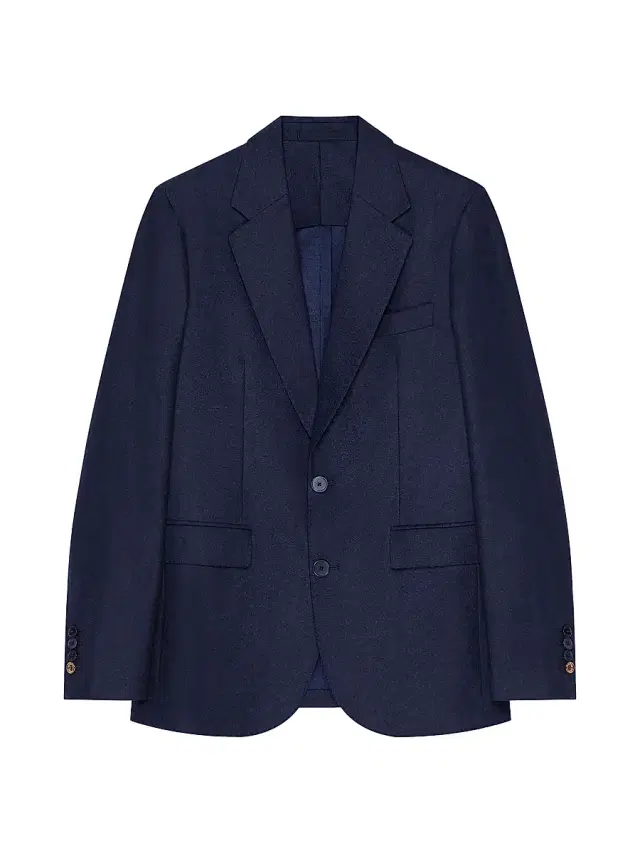 Men's Single-Breasted Deconstructed Jacket in Flannel - Navy