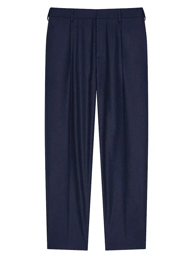 Men's Relaxed Fit Trousers in Flannel - Navy