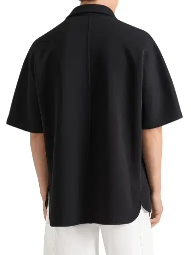 Givenchy Men's Shirt in Scuba with Paris Patch - Black | Thumbnail 2 Givenchy Men's Shirt in Scuba with Paris Patch - Black | Thumbnail 2