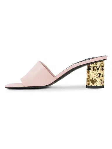 Givenchy Women's Tape Heeled Mules in Leather - Silk Pink - Size 11 | Thumbnail 3