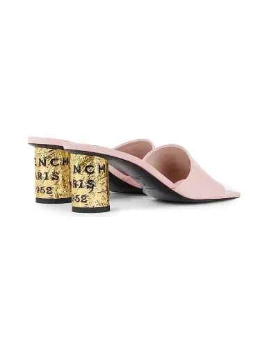 Givenchy Women's Tape Heeled Mules in Leather - Silk Pink - Size 11 | Thumbnail 4