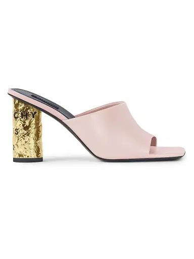 Givenchy Women's Tape Heeled Mules in Leather - Silk Pink - Size 11 | Thumbnail 1
