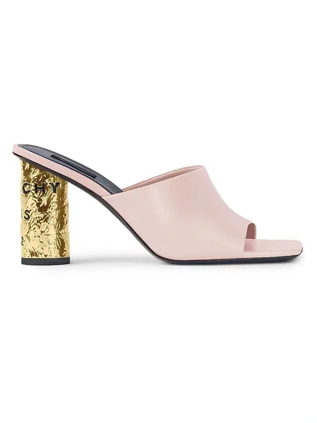 Women's Tape Heeled Mules in Leather - Silk Pink