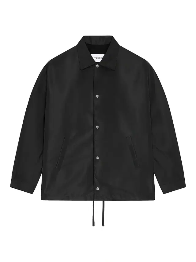 Givenchy Men's Couture Seam Polyfaille Jacket with Paris Patch - Black
