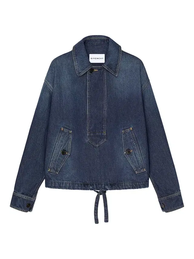 Men's Smock Jacket in Raw Denim - Indigo Blue