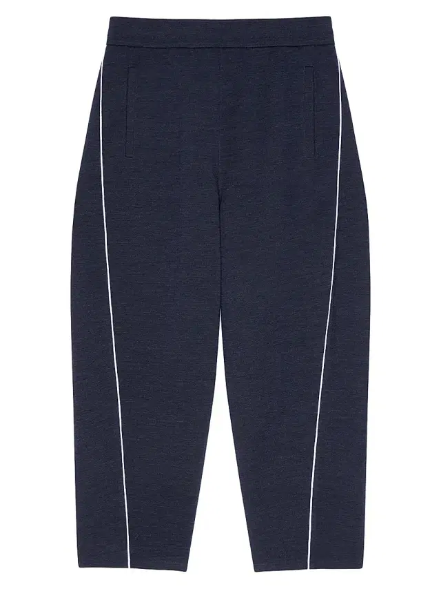 Men's Couture Seam Joggers in Wool with Piping Detail - Dark Navy