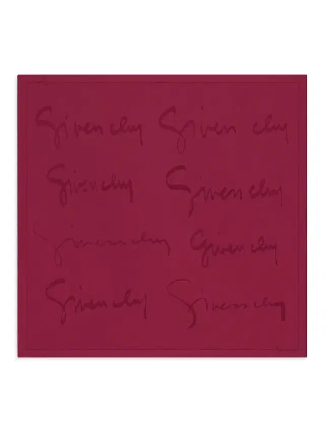 Givenchy Women's Square in Silk Jacquard with Signature - Red Cherry