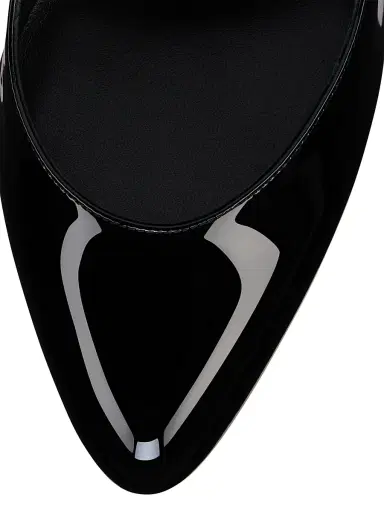 Christian Louboutin Women's Fannylove 100MM Patent Leather Pumps - Black - Size 12 | Thumbnail 4