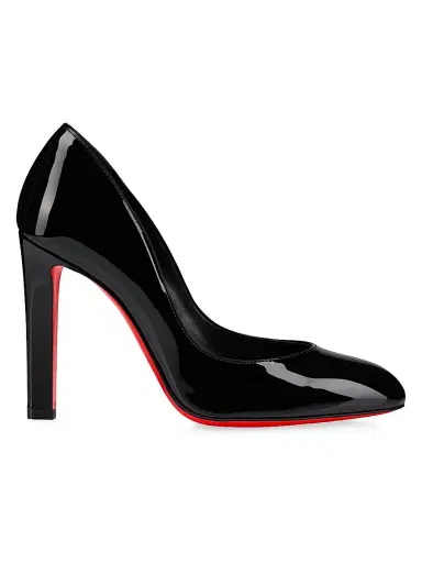 Christian Louboutin Women's Fannylove 100MM Patent Leather Pumps - Black - Size 12 | Thumbnail 1