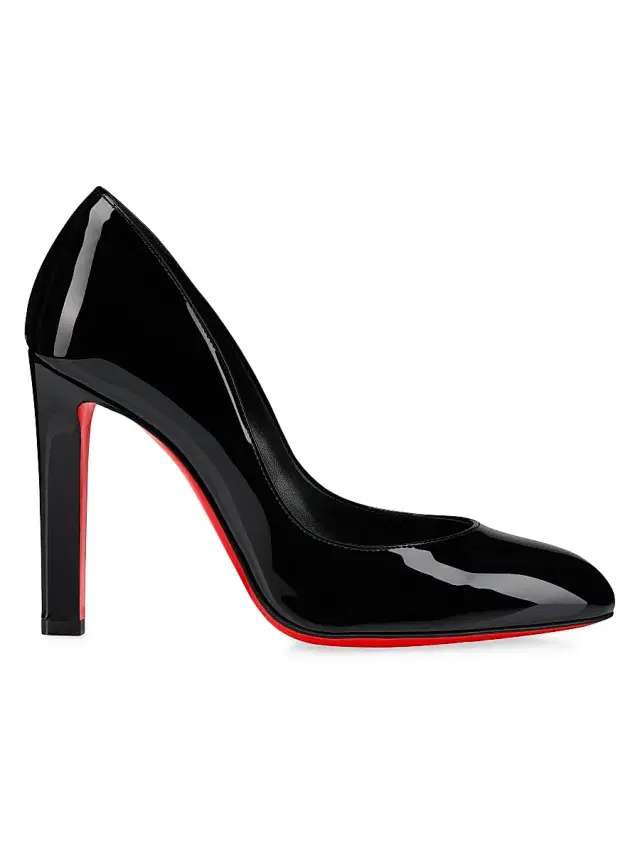 Christian Louboutin Women's Fannylove 100MM Patent Leather Pumps - Black
