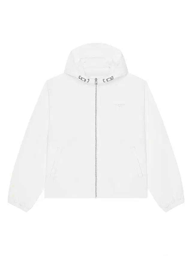 Men's Windbreaker Jacket in Polyfaille Embroidered Paris - White