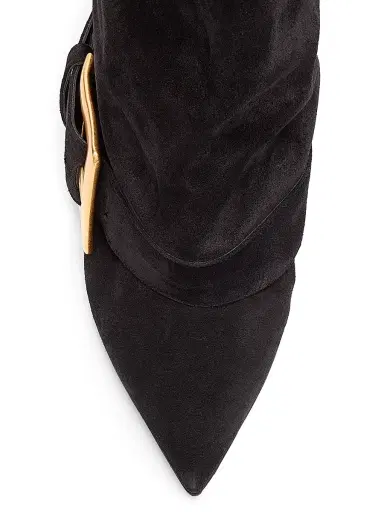 Balmain Women's Anthem 75MM Suede Knee-High Boots - Noir | Thumbnail 4 Balmain Women's Anthem 75MM Suede Knee-High Boots - Noir | Thumbnail 4