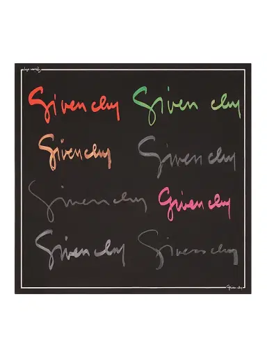 Givenchy Women's Square Scarf in Silk with Signature | Thumbnail 1 Givenchy Women's Square Scarf in Silk with Signature | Thumbnail 1