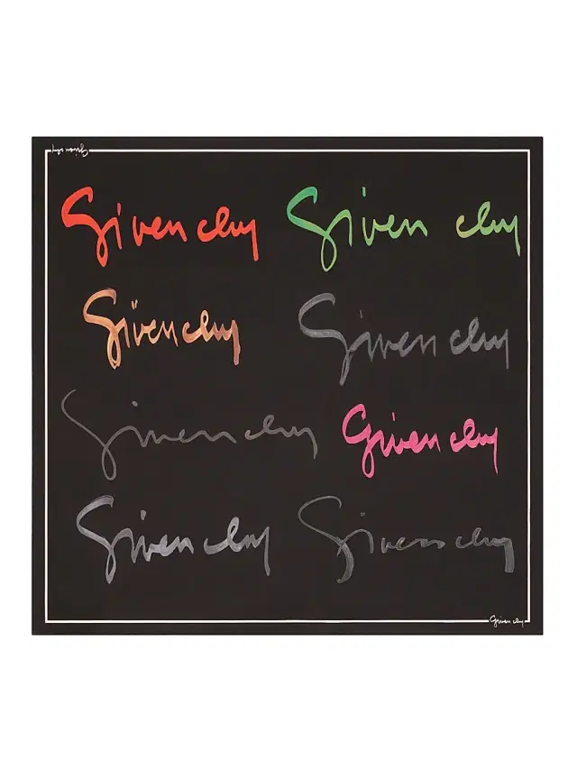 Givenchy Women's Square Scarf in Silk with Signature - Multicolored