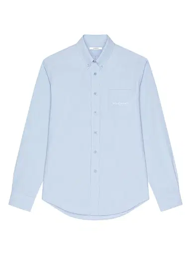 Givenchy Men's Shirt in Cotton Oxford with Paris Jacquard - Baby Blue - Size 17.5 | Thumbnail 1 Givenchy Men's Shirt in Cotton Oxford with Paris Jacquard - Baby Blue - Size 17.5 | Thumbnail 1