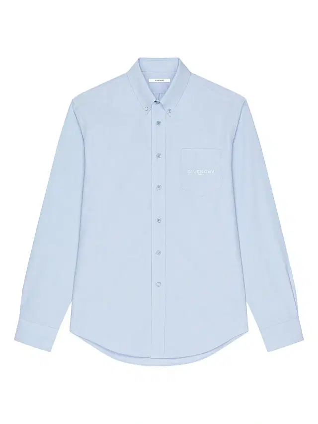 Men's Shirt in Cotton Oxford with Paris Jacquard - Baby Blue