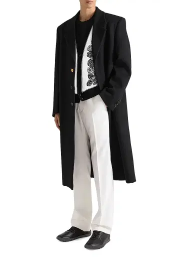 Givenchy Men's Coat in Wool and Cashmere - Black - Size 42 | Thumbnail 2 Givenchy Men's Coat in Wool and Cashmere - Black - Size 42 | Thumbnail 2
