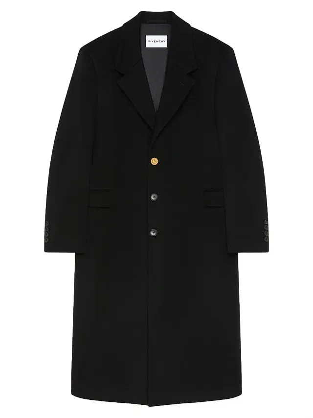 Men's Coat in Wool and Cashmere - Black