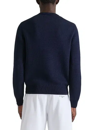 Givenchy Men's Sweater in Cotton Knit with Paris Embroidery - Dark Navy - Size XXL | Thumbnail 3 Givenchy Men's Sweater in Cotton Knit with Paris Embroidery - Dark Navy - Size XXL | Thumbnail 3