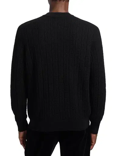 Balmain Men's Monogram Jacquard Wool Sweater - Noir | Thumbnail 5