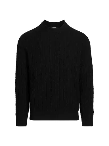 Balmain Men's Monogram Jacquard Wool Sweater - Noir | Thumbnail 1