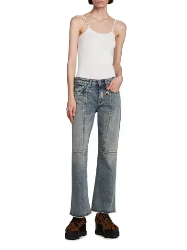 Stella McCartney Women's Mid Blue Kick Flare Jeans | Thumbnail 2 Stella McCartney Women's Mid Blue Kick Flare Jeans | Thumbnail 2