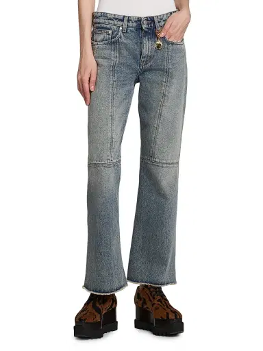 Stella McCartney Women's Mid Blue Kick Flare Jeans | Thumbnail 3 Stella McCartney Women's Mid Blue Kick Flare Jeans | Thumbnail 3