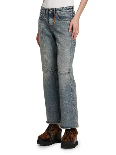 Stella McCartney Women's Mid Blue Kick Flare Jeans | Thumbnail 4 Stella McCartney Women's Mid Blue Kick Flare Jeans | Thumbnail 4