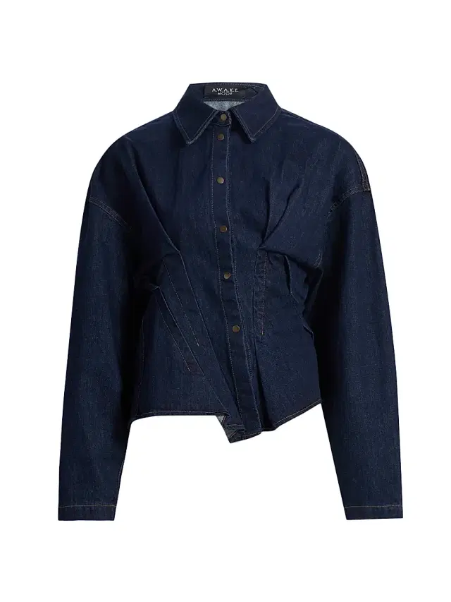 Women's Twisted Denim Shirt - Indigo Rinse Wash
