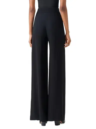 Akris Women's Fellia Silk Gerogette Wide-Leg Pants - Black - Size 16 | Thumbnail 5