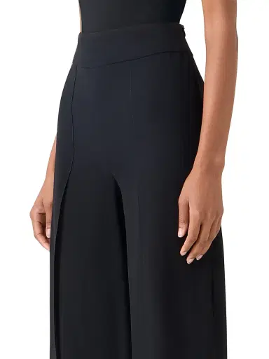 Akris Women's Fellia Silk Gerogette Wide-Leg Pants - Black - Size 16 | Thumbnail 6