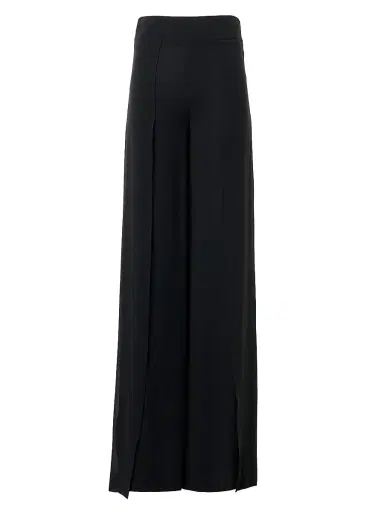 Akris Women's Fellia Silk Gerogette Wide-Leg Pants - Black - Size 16 | Thumbnail 1