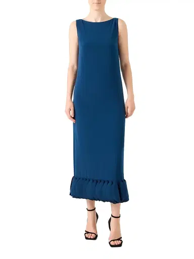 Akris punto Women's Lasercut Crepe Midi-Dress - Dark Blue - Size 8 | Thumbnail 2 Akris punto Women's Lasercut Crepe Midi-Dress - Dark Blue - Size 8 | Thumbnail 2