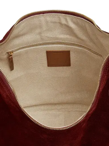Liffner Women's Moon Suede Hobo Bag - Maroon | Thumbnail 4 Liffner Women's Moon Suede Hobo Bag - Maroon | Thumbnail 4