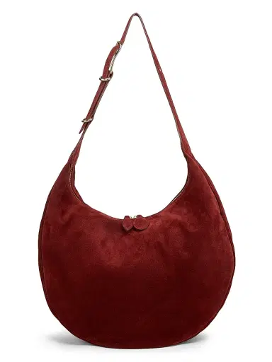 Liffner Women's Moon Suede Hobo Bag - Maroon | Thumbnail 1 Liffner Women's Moon Suede Hobo Bag - Maroon | Thumbnail 1