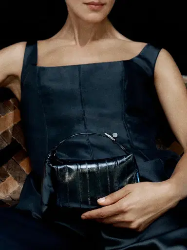 Liffner Women's Micro Patent Leather Pillow Pouch - Black | Thumbnail 2 Liffner Women's Micro Patent Leather Pillow Pouch - Black | Thumbnail 2