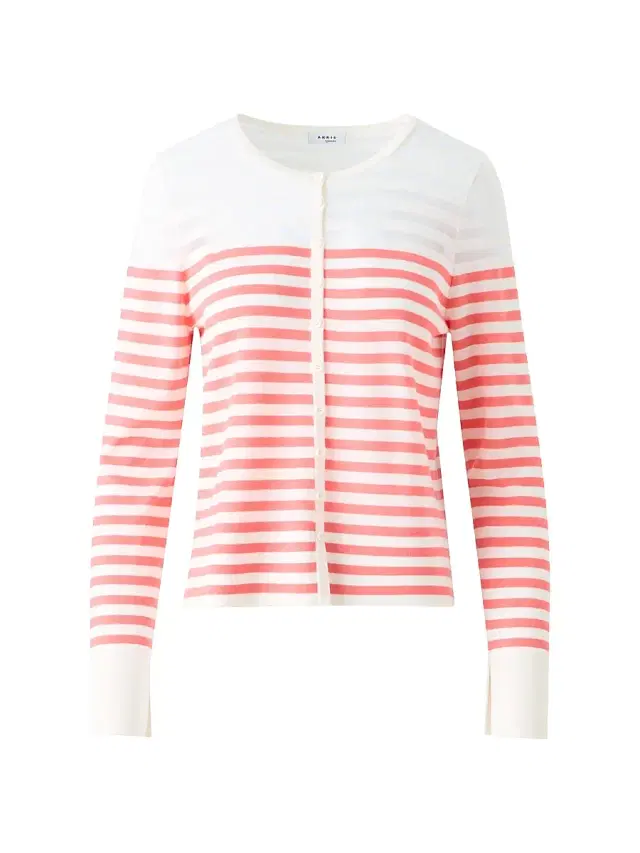 Akris punto Women's Kodak Stripe Wool-Blend Cardigan - Cream Rose