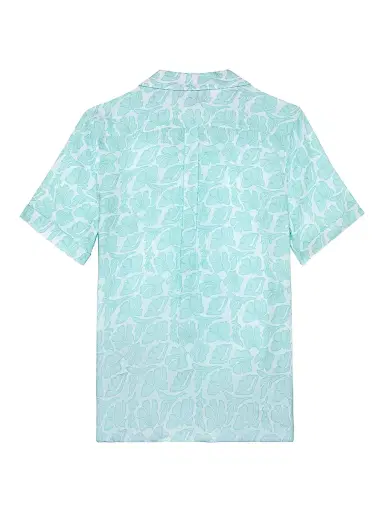 Vilebrequin Men's Seashells Linen Bowling Shirt - Blanc - Size XXXL | Thumbnail 3