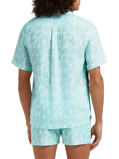Vilebrequin Men's Seashells Linen Bowling Shirt - Blanc - Size XXXL | Thumbnail 5