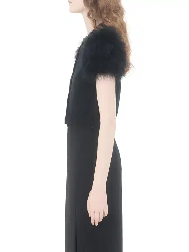 Valentino Garavani Women's Wool Knit Cardigan with Feathers - Black - Size XS | Thumbnail 3