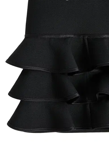 Valentino Garavani Women's Crepe Couture Short Skirt - Black | Thumbnail 4